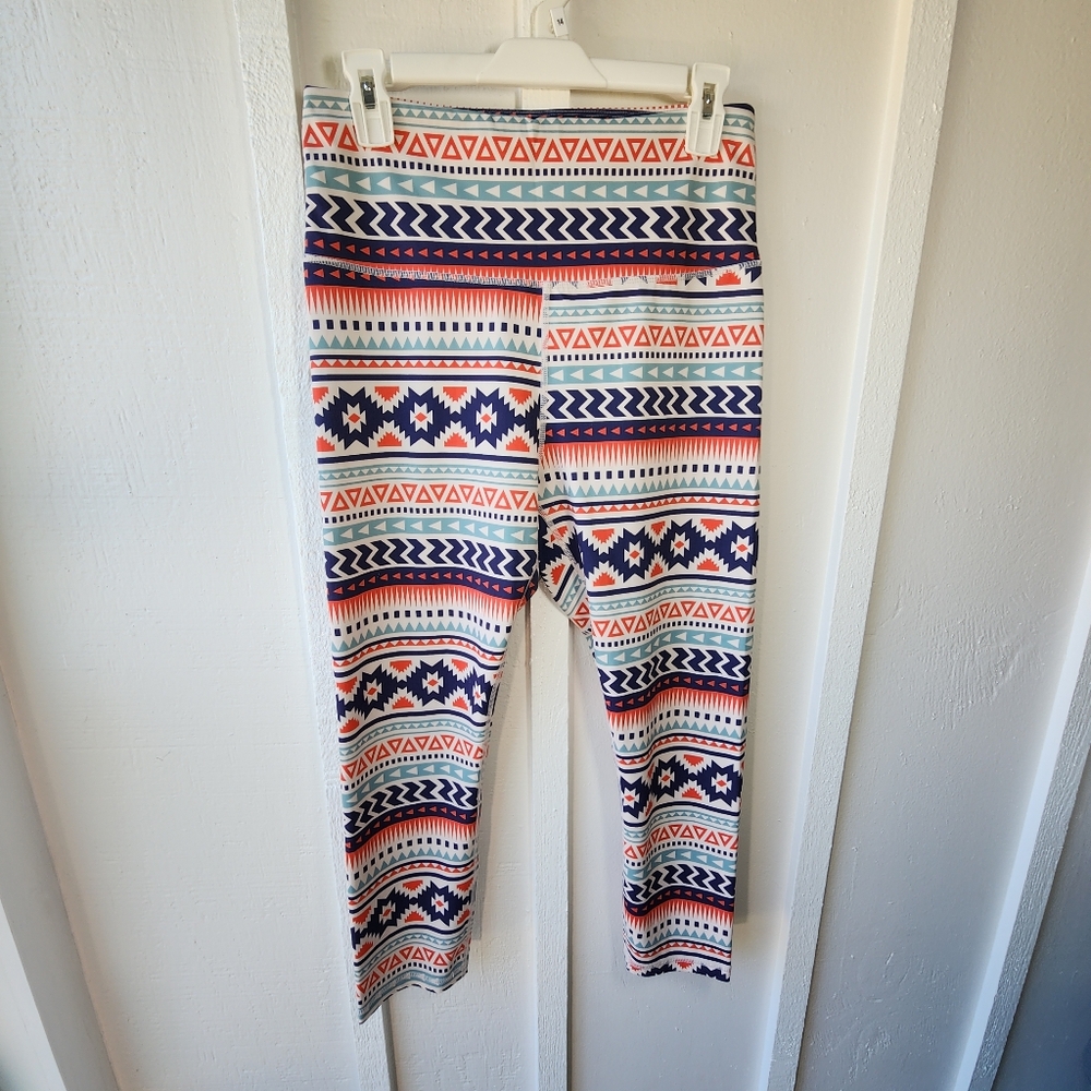 Ranch Dressn Aztec Leggings Curve Glute Seams High Rise Western Yoga Size XL